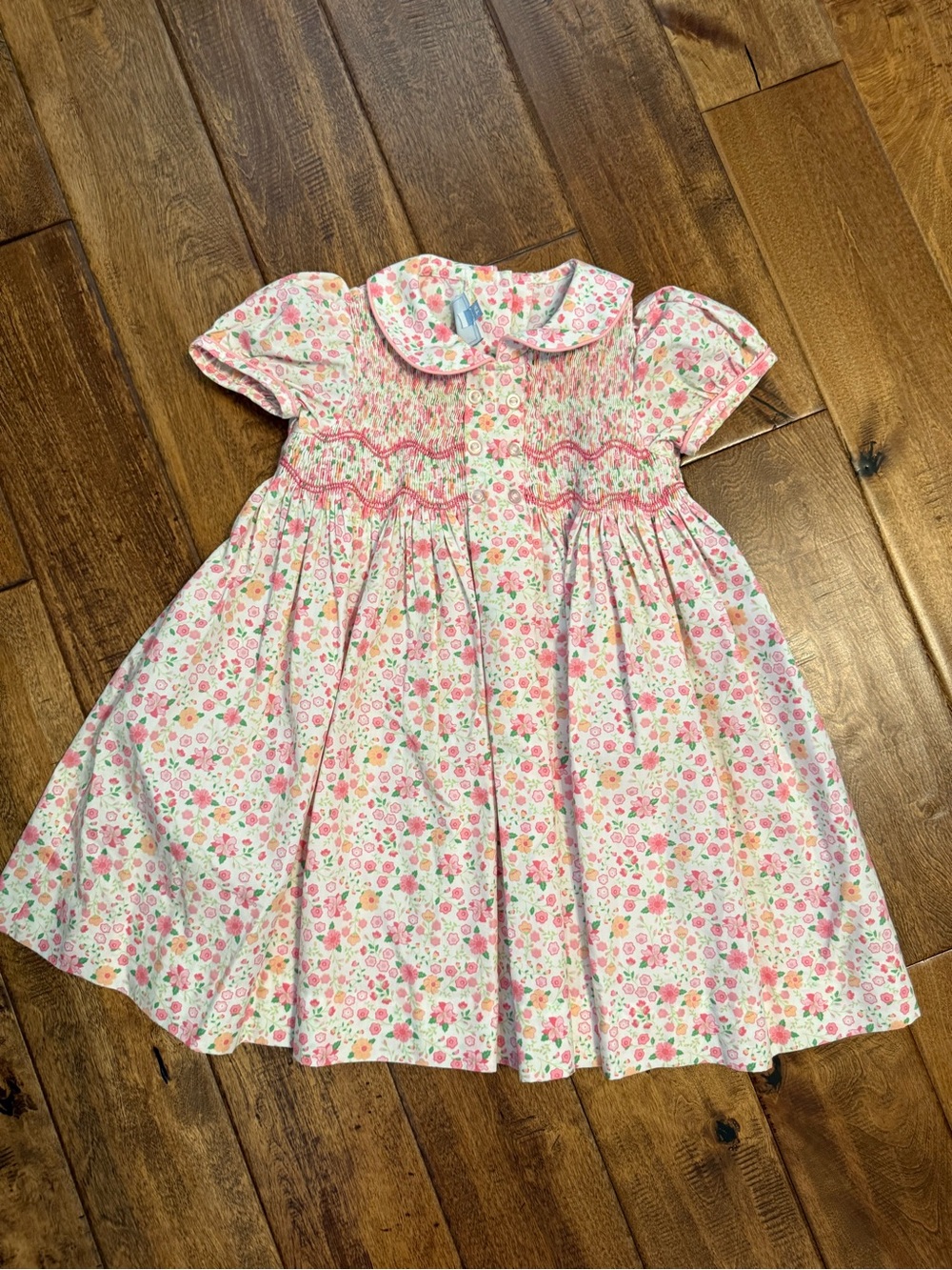 Little English Pink Floral Smocked Dress